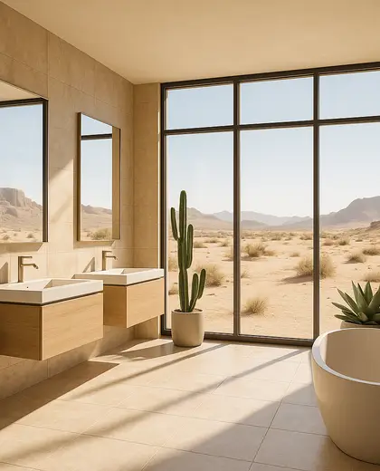 contemporary salon — bathroom (desert)