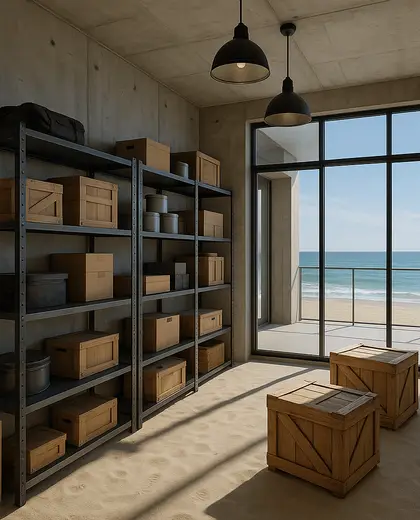 industrial penthouse — storage room (beach)