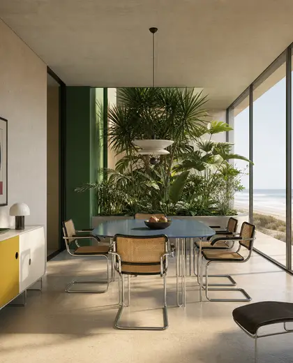 bauhaus indoor garden — informal dining room (beach)