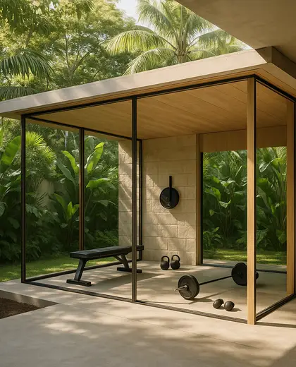 minimalist backyard — training room (tropical)