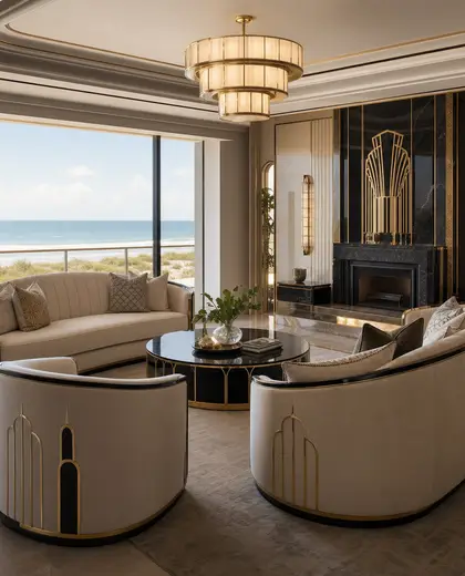 art deco building — family room (beach)