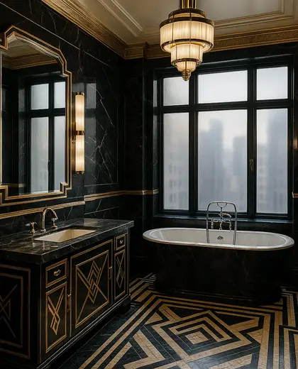 art deco house — bathroom (urban)