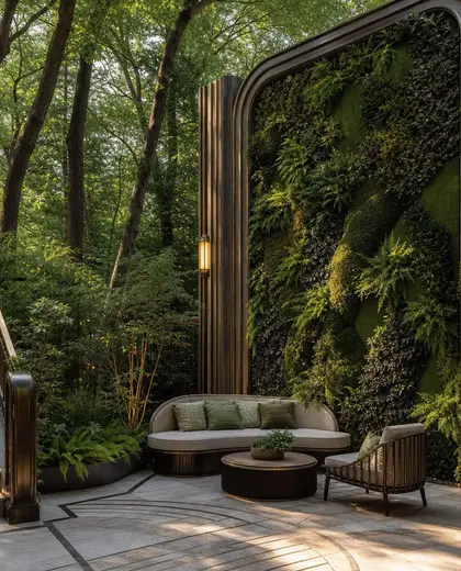 art deco vertical garden — backyard (forest)