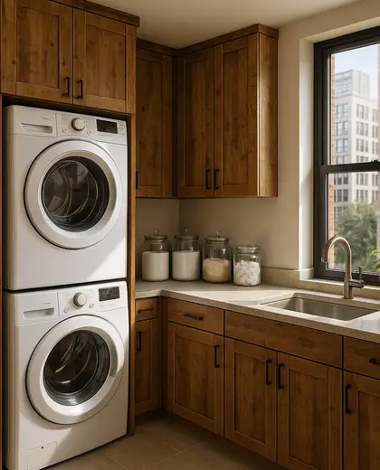 sustainable apartment — laundry room (urban)