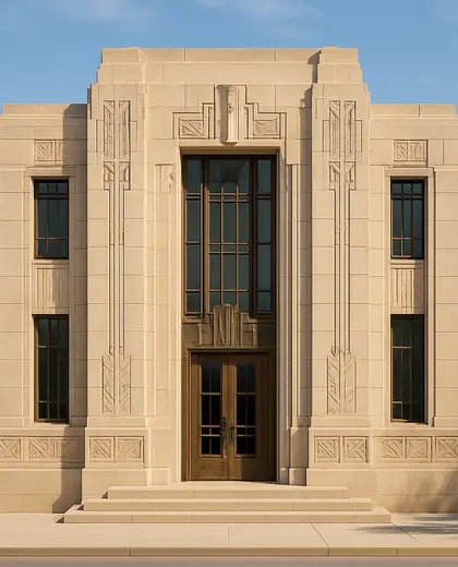 art deco facade — library (coastal)