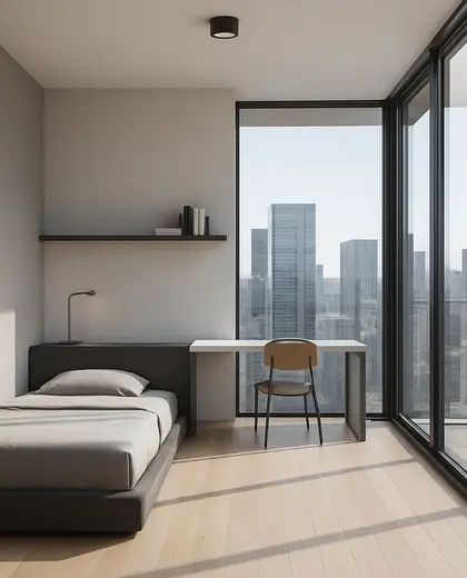 minimalist penthouse — youth room (urban)