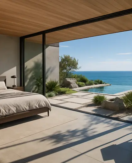contemporary backyard — bedroom (ocean)