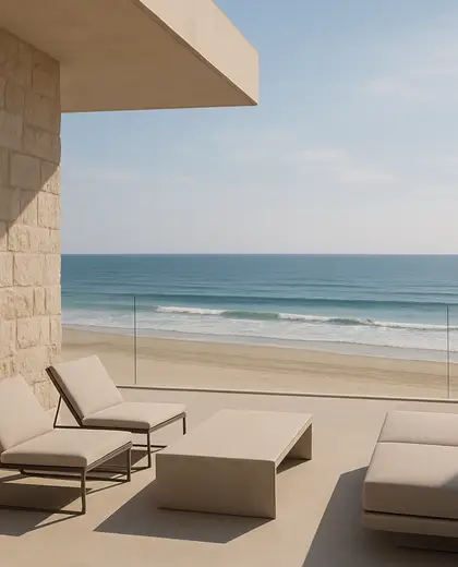 minimalist building — terrace (beach)