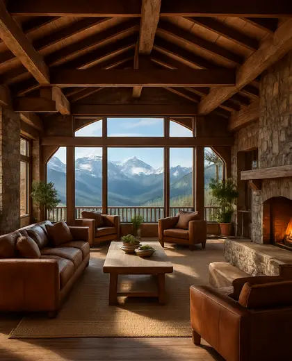 rustic penthouse — reception (mountain)