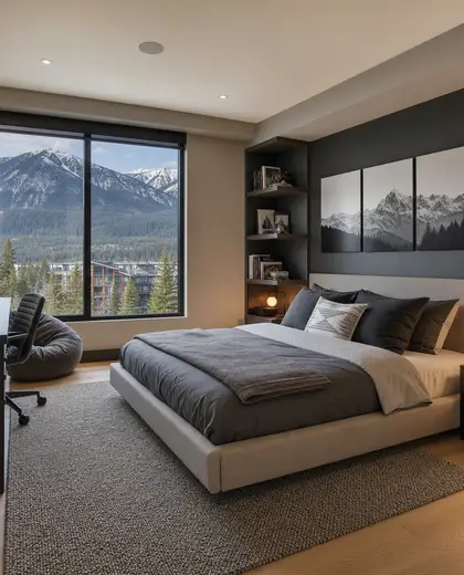 modern condo — youth bedroom (mountain)