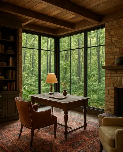 eclectic hotel — study (forest)