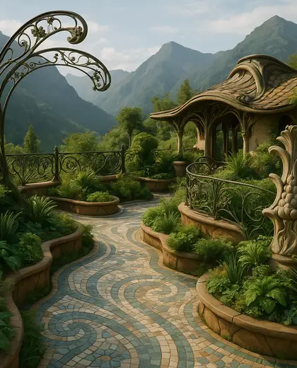 art nouveau garden — roof (mountain)