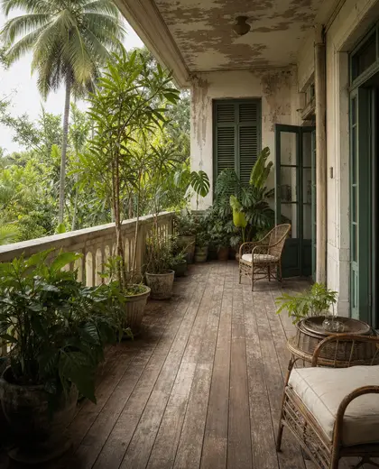 vintage apartment — deck (tropical)