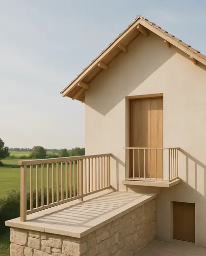 minimalist house — balcony (rural)