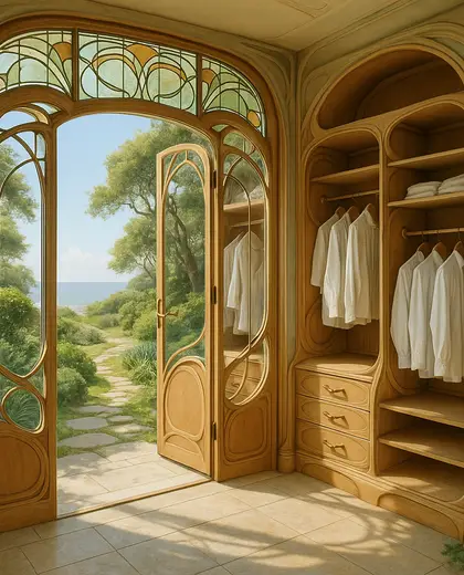 art nouveau yard — walk in closet (coastal)