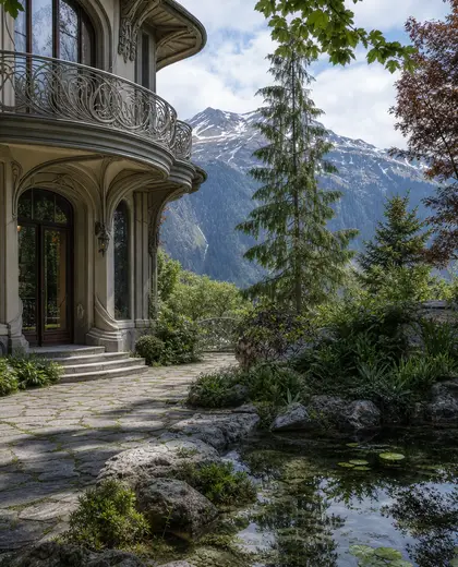 art nouveau building — backyard (alpine)