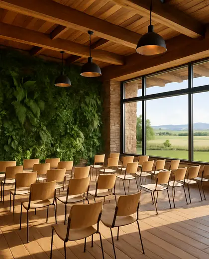 eclectic vertical garden — conference hall (rural)