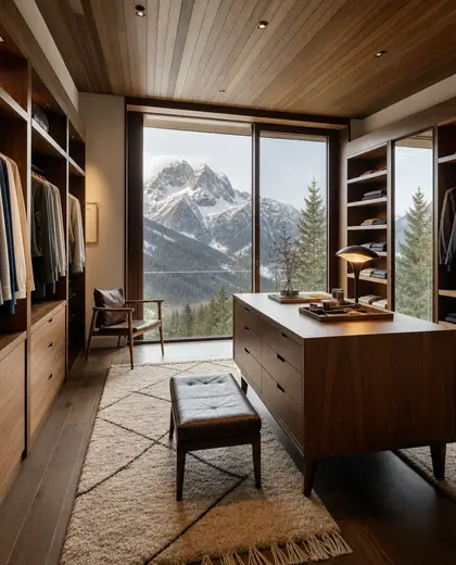 mid-century modern house — dressing room (alpine)