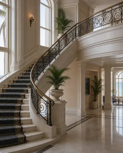 neoclassical hotel — staircase (coastal)