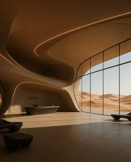 futuristic theater — reception (desert)