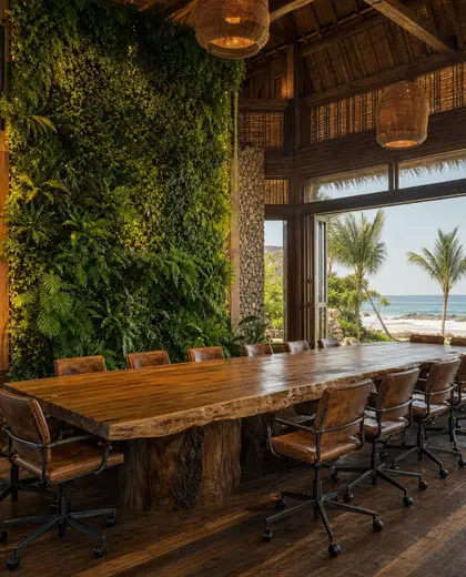 rustic vertical garden — conference hall (beach)