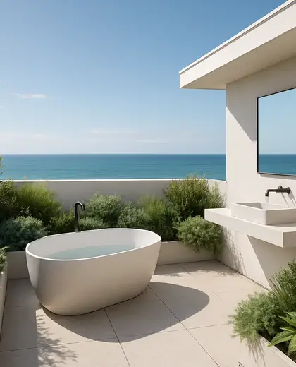 bauhaus rooftop garden — bathroom (ocean)