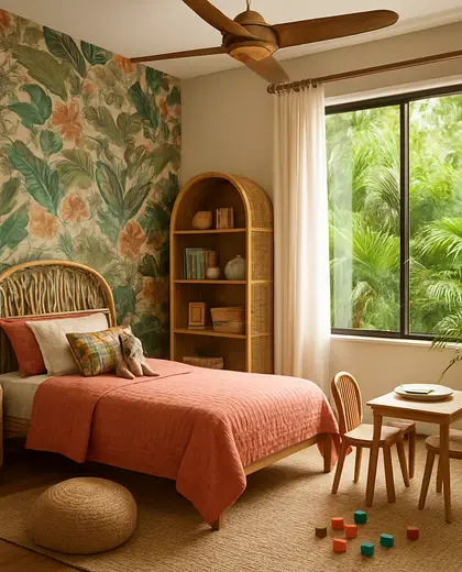 eclectic condo — childrens bedroom (tropical)