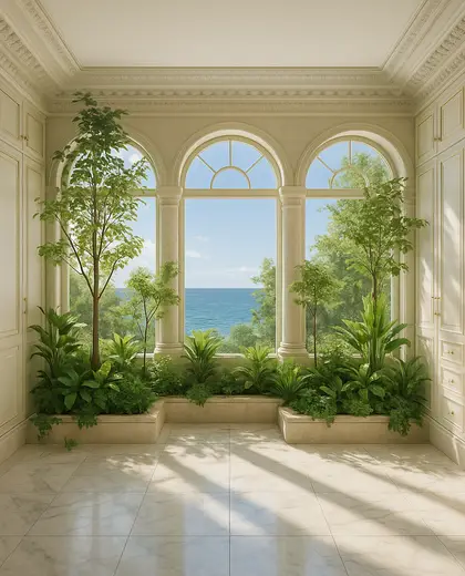neoclassical indoor garden — walk in closet (ocean)