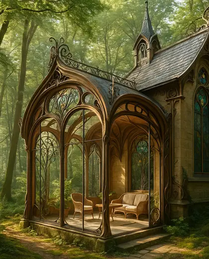 art nouveau church — sunroom (forest)