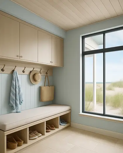 contemporary building — mud room (beach)