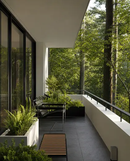 bauhaus home — balcony garden (forest)