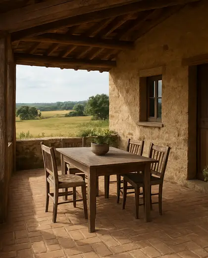 rustic farmhouse — terrace (rural)