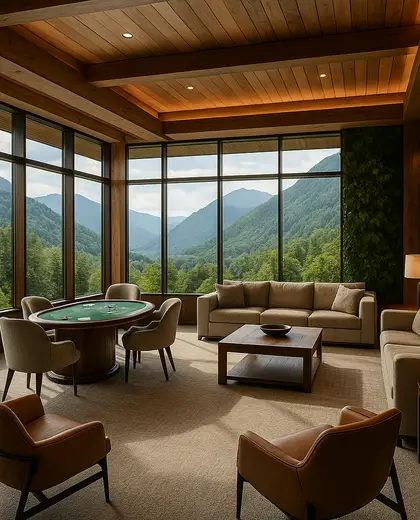 sustainable casino — living room (mountain)