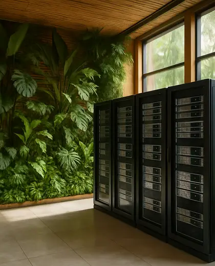 sustainable vertical garden — server room (tropical)