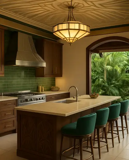 art deco hotel — kitchen (tropical)