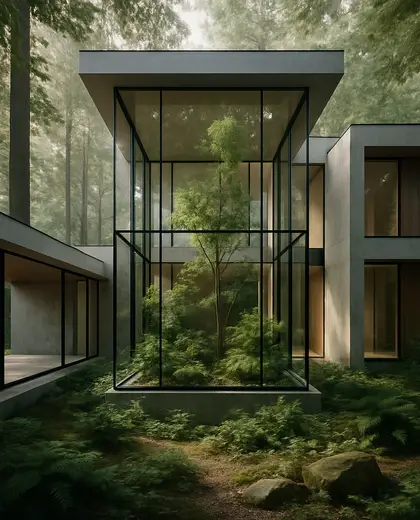 modern house — atrium (forest)