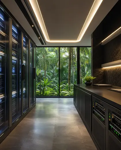 futuristic home — server room (tropical)