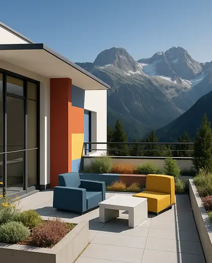 bauhaus rooftop garden — balcony (mountain)