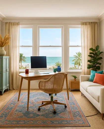 eclectic apartment — open office (coastal)