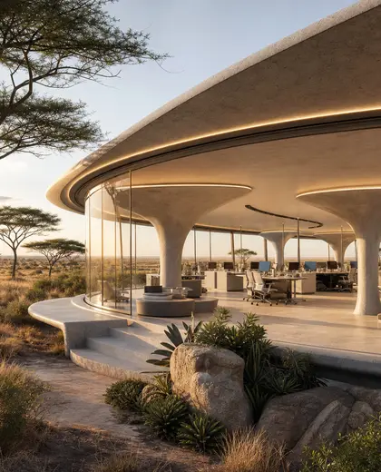 futuristic building — open office (savanna)