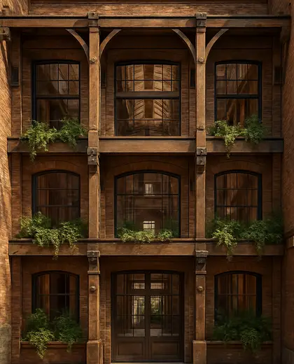 rustic facade — atrium (urban)
