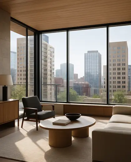 modern house — living room (urban)