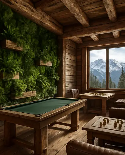 rustic vertical garden — game room (alpine)