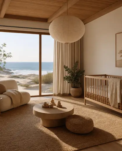 japandi salon — nursery (beach)
