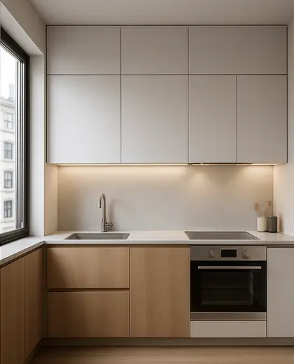 minimalist house — small kitchen (urban)
