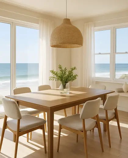 contemporary home — informal dining room (beach)