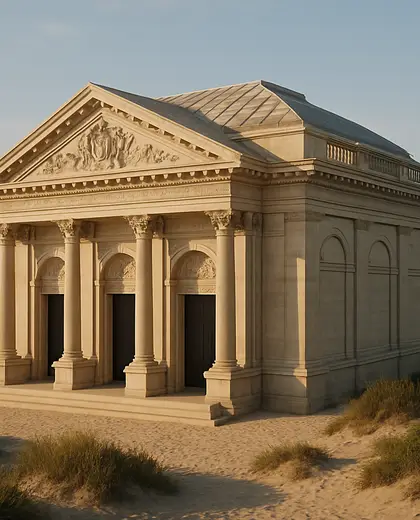 neoclassical theater — roof (beach)
