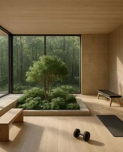 minimalist indoor garden — training room (forest)