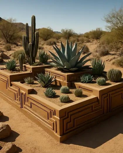 art deco garden — raised garden bed (desert)