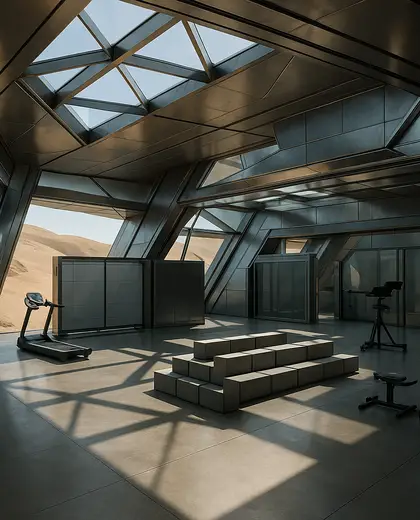 futuristic theater — training room (desert)